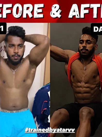 A 49-day mid-prep transformation. This shows the rapid progress possible when a client is fully committed to the contest prep plan.