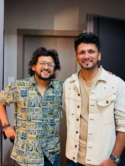 With a fellow performer backstage. The camaraderie is always great.