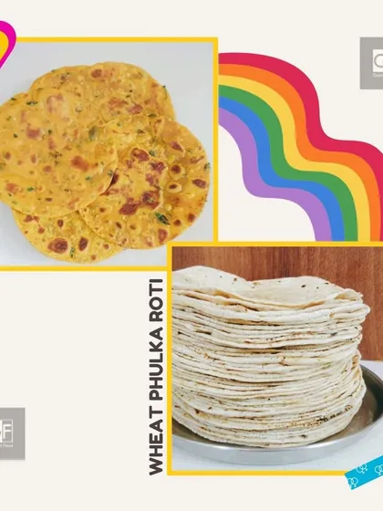 You can customize your meal with your choice of Indian bread. I offer soft, homemade wheat phulka rotis for a light option, and flavorful Methi Theplas for a classic Gujarati taste.