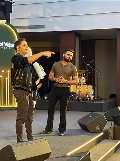 Interacting with an audience member during the Great Value Realty event. My shows are all about connection, and I love bringing people on stage to experience the magic firsthand.