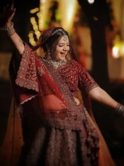 Your makeup should last through every happy moment. This candid shot captures the bride's joy on the dance floor, showing how my application stays perfect and smudge-proof throughout the night's celebrations.