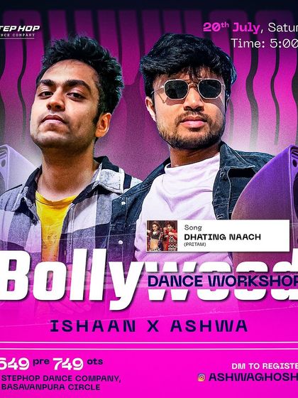 Poster for the 'Dhating Naach' workshop at Stephop Dance Company.