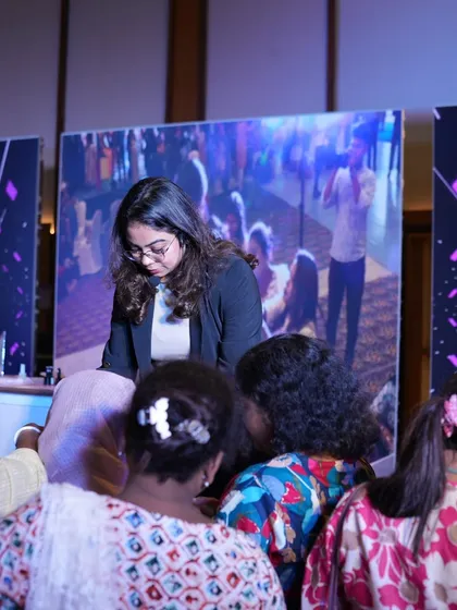 Sharing my skills during a live stage demo at the Kolkata Nail Competition. Connecting with and inspiring passionate artists is one of the best parts of my job.