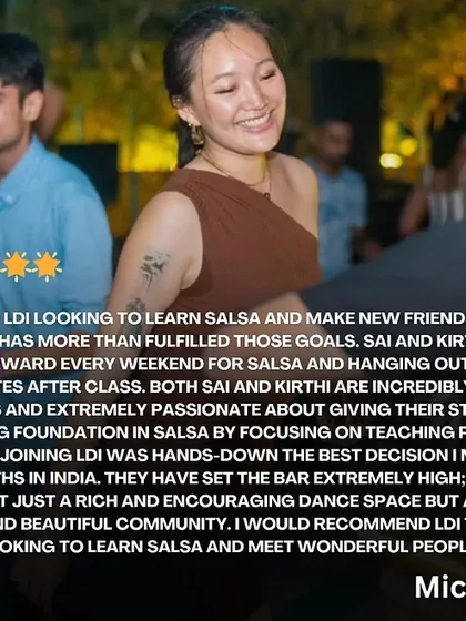 "Hands-down the best decision I made during my 9 months in India." We live for reviews like this from Michelle. Our goal is to create a vibrant, encouraging space that feels like home, and her words tell us we're on the right track.