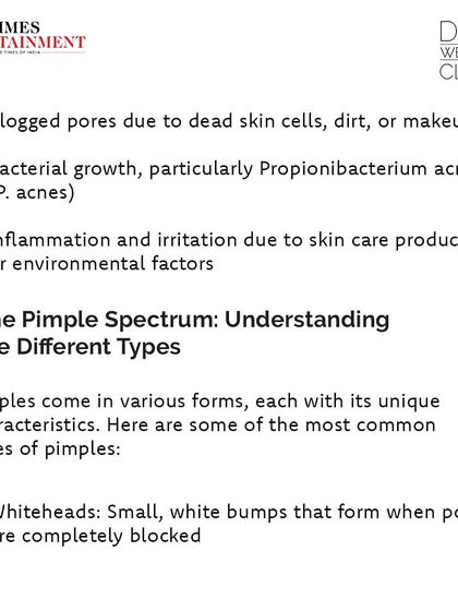 In this Times Entertainment article, I list the various factors that can trigger acne, including clogged pores and bacterial growth.
