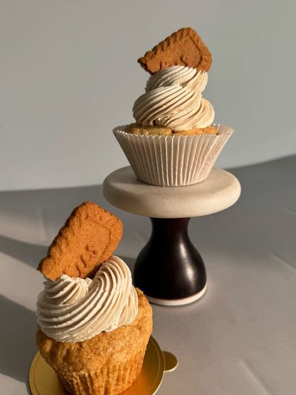For those who love a bit of spice, my Lotus Biscoff cupcakes are a must-try. They have a Biscoff-infused sponge and frosting, topped with a crunchy Biscoff biscuit.