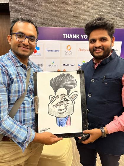 Here I am with a doctor at a medical conference in Pune. It was an honor to sketch for over 250 medical professionals.