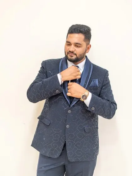 Groom's makeup is all about looking polished, not painted. For this reception, I provided a natural makeover, focusing on evening out skin tone and ensuring a fresh, camera-ready finish that looks completely authentic.