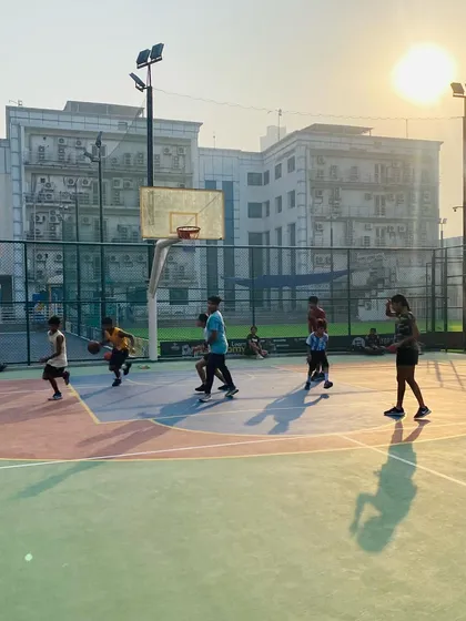 The sun rises on another great day of basketball practice at our academy.