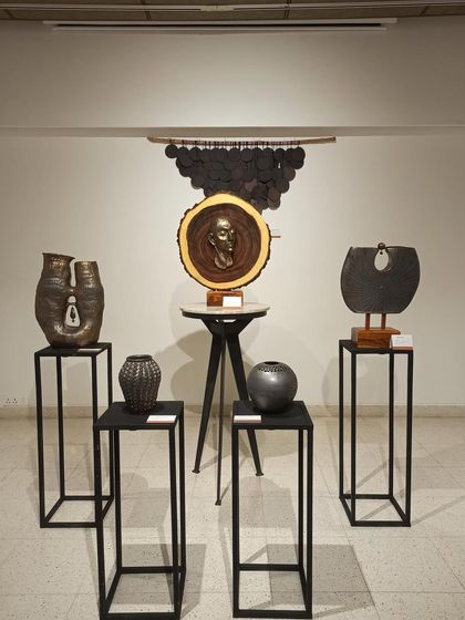 Some beautiful corners from our recent showcase. It was so wonderful to see everyone's hard work displayed together, from sculptural vases and lamps to wall art.