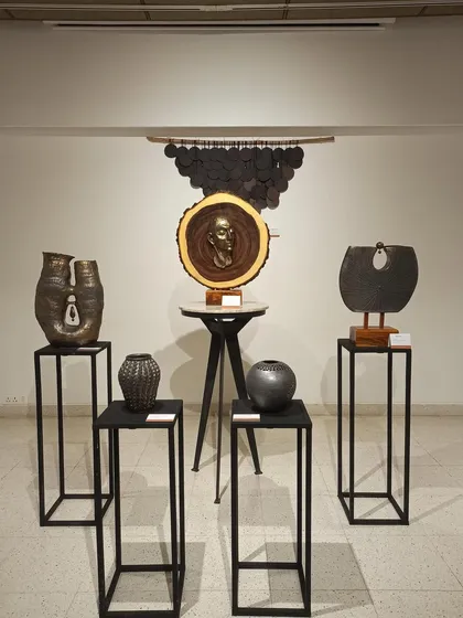 Some beautiful corners from our recent showcase. It was so wonderful to see everyone's hard work displayed together, from sculptural vases and lamps to wall art.