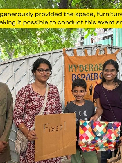 Fixed! This family is happy to have their bag repaired. We are grateful to our venue partners like Lamakaan for providing the space for these community events.