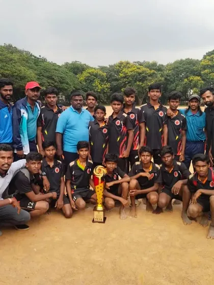 This is the result of teamwork and dedication. Our Under 17 boys team with their coaches, celebrating a big win at the taluk-level Kho-Kho tournament. We train our players to be champions.