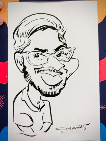 Another example of a quick ink sketch from the Fractal25 event. My focus is on capturing a unique expression with bold, confident lines.