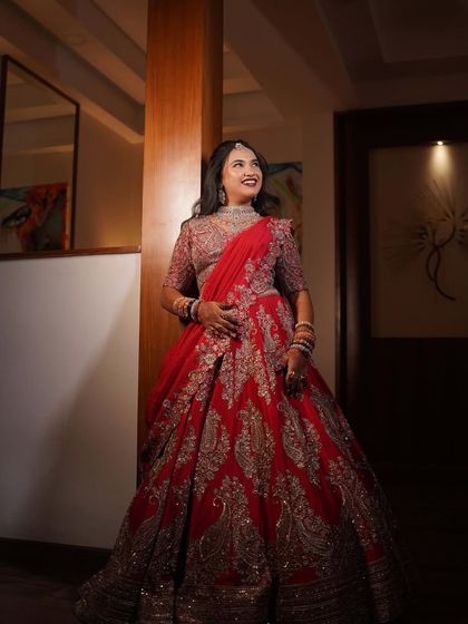 Another beautiful portrait of Varsha. The soft lighting creates a warm and romantic atmosphere.