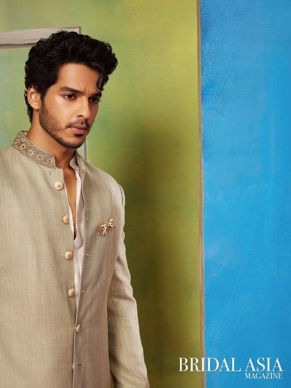 Another look from the Bridal Asia shoot with Ishaan Khatter. This close-up shows the subtle grooming work that makes a big difference on camera.