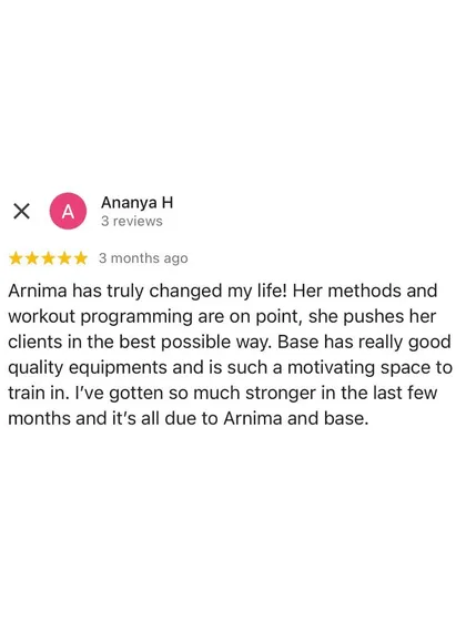 Ananya says my methods and workout programming have truly changed her life. She feels so much stronger after just a few months of training in our motivating space.