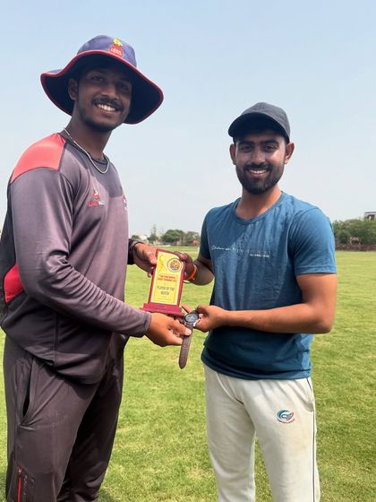 Ankit Kumar Jha receiving his Man of the Match award. It's great to see our senior players leading by example.