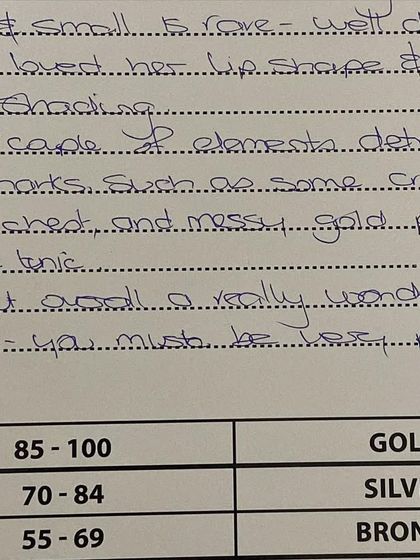 The detailed feedback from the judges is so valuable. It helps me grow as an artist and I am so proud of the wonderful comments on this piece.