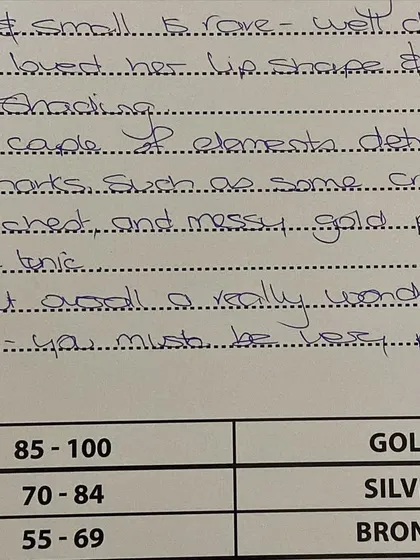 The detailed feedback from the judges is so valuable. It helps me grow as an artist and I am so proud of the wonderful comments on this piece.