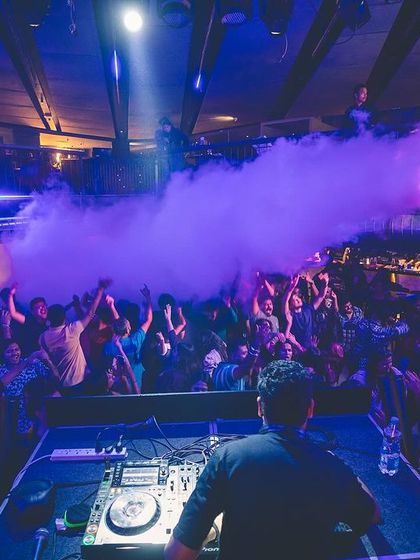 Using the CO2 cannon to blast the crowd with energy. These special effects are a great way to punctuate a big drop and get everyone screaming.