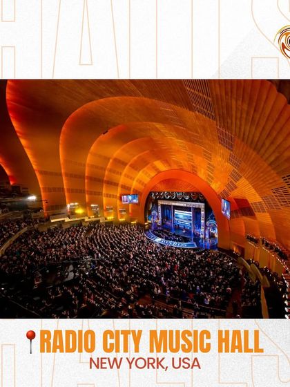 Radio City Music Hall in New York, USA. An iconic venue famous for its spectacular stage and legendary performers.