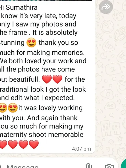 Thank you for this lovely feedback! I'm so happy that you loved your photos and that the traditional look was exactly what you envisioned. It was a pleasure making your maternity shoot a memorable one.