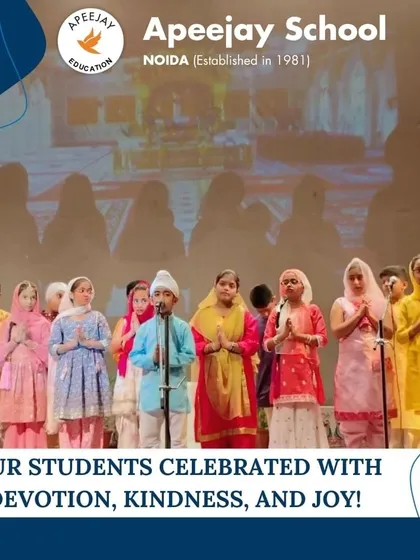 Our students celebrated Guru Nanak Jayanti with devotion, kindness, and joy. This image captures a group of students in traditional attire, singing shabads and honoring the teachings of Guru Nanak Dev Ji.