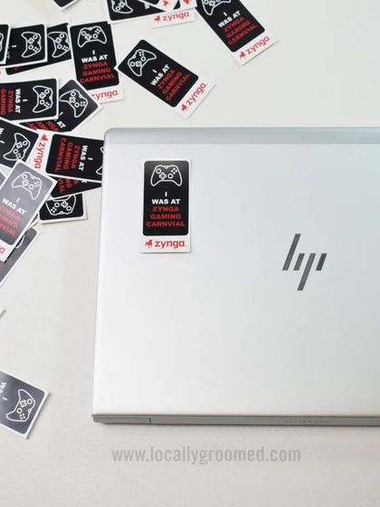 Make your brand stick with custom laptop stickers. We created these fun, gaming-themed stickers for Zynga, perfect for employees to personalize their work equipment.
