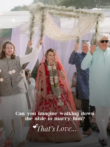 "Can you imagine walking down the aisle to marry him? That's Love." The bride's grand entrance, a powerful and emotional moment that marks the beginning of the ceremony.