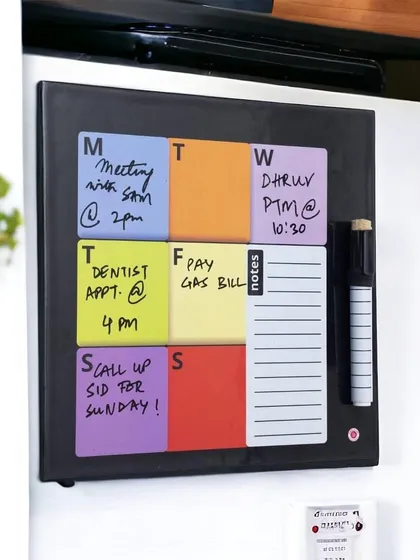 A practical and thoughtful gift for the woman who does it all. Our rewritable magnetic weekly planner helps bring a little order to a busy life.