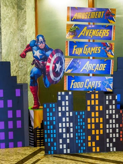 Themed signage helps guests navigate the different fun zones, from the Avengers area and fun games to the arcade and food carts.