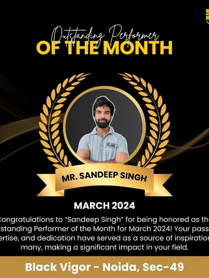 Congratulations to Sandeep Singh, our Outstanding Performer of the Month for March. Your dedication and expertise are a source of inspiration for our members and team.