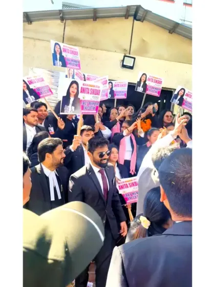Leading the charge during a bar association campaign. My leadership is not confined to the courtroom; I fight for my community as well.