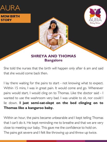 As the pain became unbearable, Shreya clung to her husband Thomas like a kangaroo baby. His constant reminders to breathe gave her the confidence to hold on.