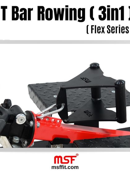 A close-up of the footplate on our 3-in-1 T-Bar Rowing machine. The diamond-plate texture ensures a secure footing during heavy rows.