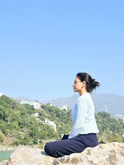 A moment of pure serenity. Connecting with the elements outdoors deepens my meditation practice and brings profound stability to my mind.