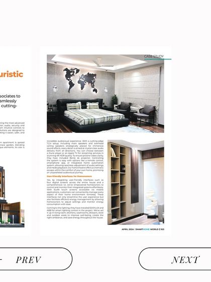 Another page from the case study, focusing on the bedroom and the seamless integration of technology to enhance comfort and convenience.