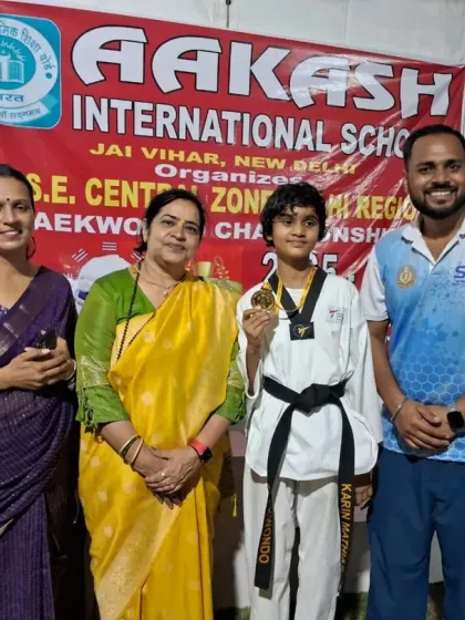A gold medalist from the girls' category at the CBSE Central Zone Championship. Her hard work in training paid off.