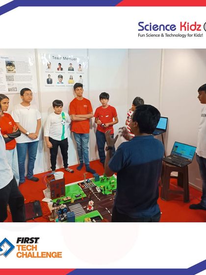 Our team briefing before a match at the FIRST Tech Challenge. Strategy, communication, and teamwork are key to success in this competition.