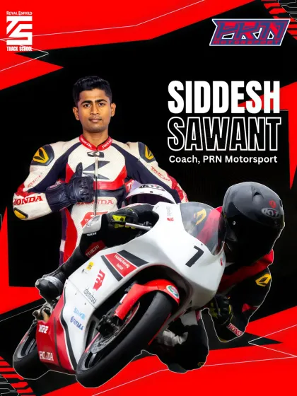 Meet Siddesh Sawant, who plays a dual role as a Coach and Manager. As an OEM Factory Rider on a Moto3-equivalent machine, he is fierce on track, but as a coach, he is patient, calm, and dedicated to helping students sharpen their skills.