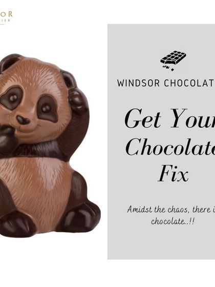 This is another one of my popular chocolate panda designs, striking a curious pose. It's a favorite among kids and adults.