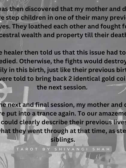 A story of a mother and daughter-in-law whose constant fighting is resolved through past life regression, revealing they were enemies in a previous birth.