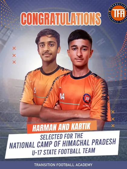 The journey continues. Harman and Kartik were not only selected for the state team but also for the National Camp of the Himachal Pradesh U-17 squad, placing them among the top talents in the country.