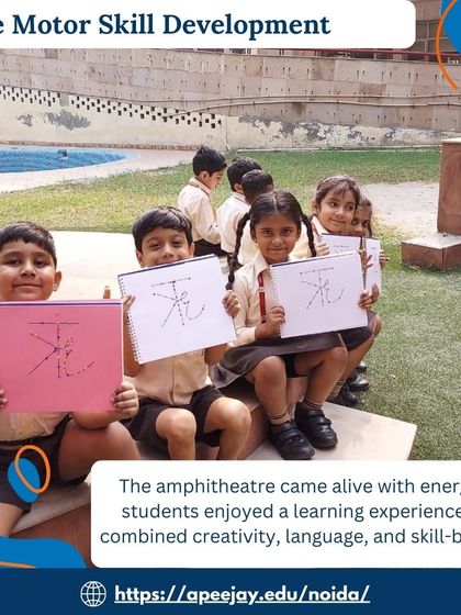 The amphitheater came alive with energy as students enjoyed a learning experience that combined creativity, language, and skill-building. This activity also helped develop their fine motor skills.