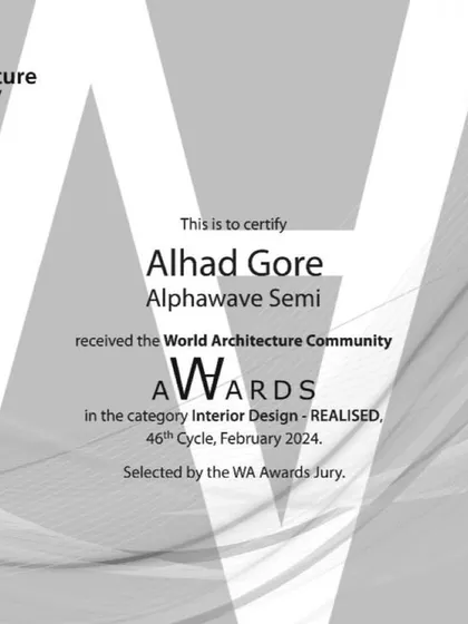 We are thrilled to have received a World Architecture Community Award for one of our recent projects in Pune. This recognition fuels our passion for design excellence.
