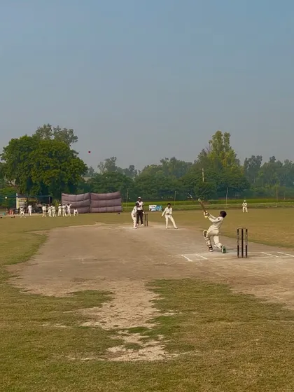 Sagar playing a shot through the off-side.