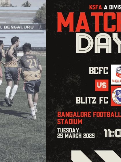 Matchday graphic for our game against Blitz FC.