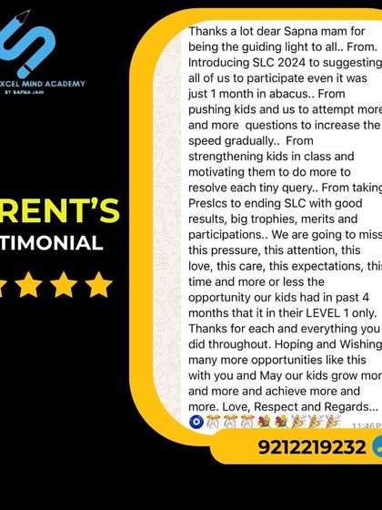 A parent shares a detailed message of thanks, appreciating the guidance, motivation, and care that led to their child's success in the SLC competition.