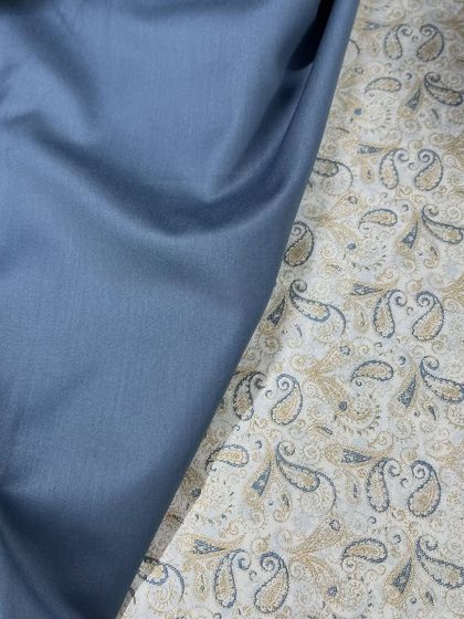 A beautiful paisley print fabric from my kurti izaar collection. This can be paired with a solid blue izaar to create a classic and comfortable outfit.